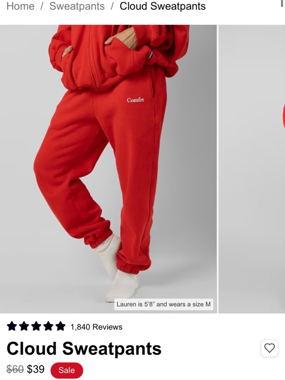 COMFRT Cloud Sweatpants Red